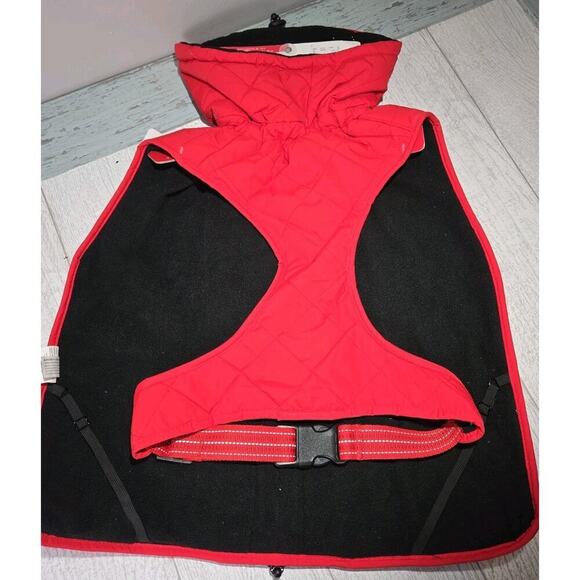 Kong Dog Outerwear Quilted Barn Red Jacket LARGE NWT Polar Fleece Lining - Picture 5 of 10